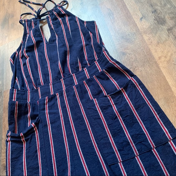 Universal thread stripe linen style jumpsuit - Picture 4 of 12